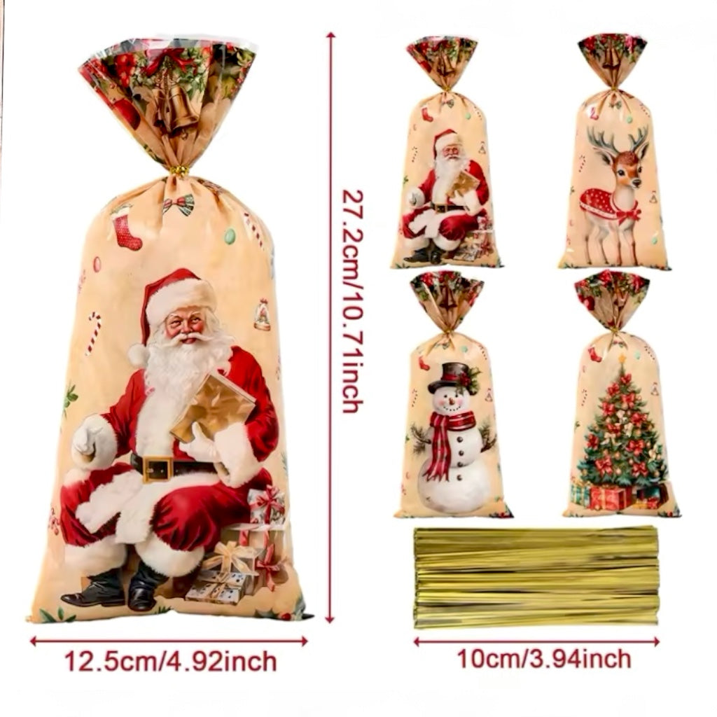 Xmas Goodie Bags - Christmas Party Gift Wraps 10-Pack