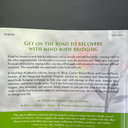 MIND-BODY WORKBOOK FOR ADDICTION Effective Tools Substance Abuse Recovery Book