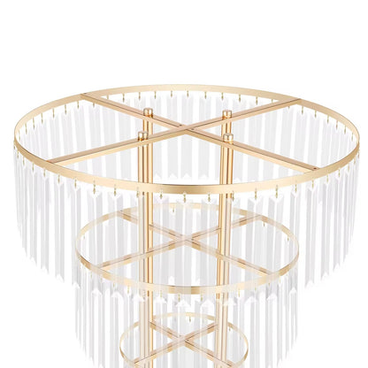 Luxe Wedding Party Centerpiece - 35 Inch Gold Crystal Stand