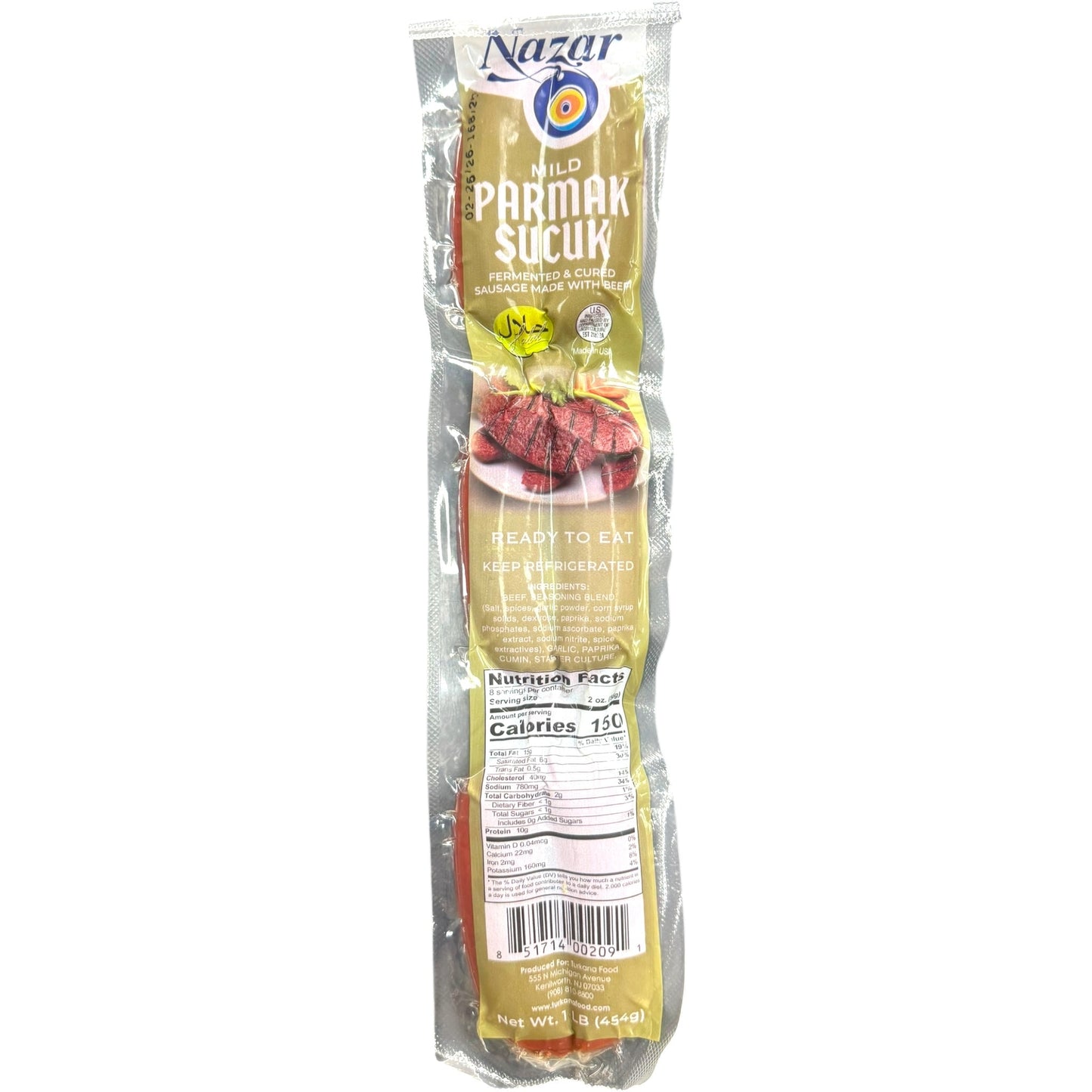 Nazar Mild Turkish Parmak Sausage - Authentic Flavor, Quality Ingredients, Ready to Enjoy