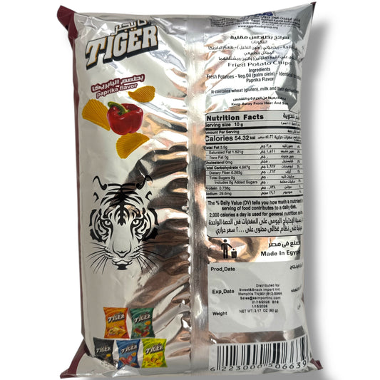 Tiger Paprika Flavored Chips 90g - Crispy Snack with Bold Flavor and Crunchy Texture