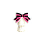 Pink & Black Bow Straw Topper