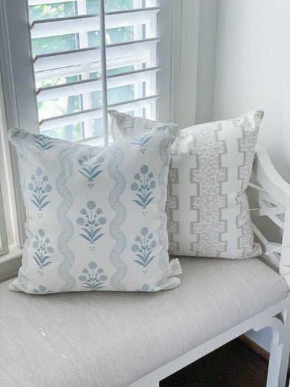Wavy Floral Pillow Cover | Featuring Oyster Sand Colorway
