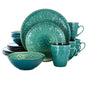 Elama Sea Foam Mozaic 16 Piece Luxurious Stoneware Dinnerware with