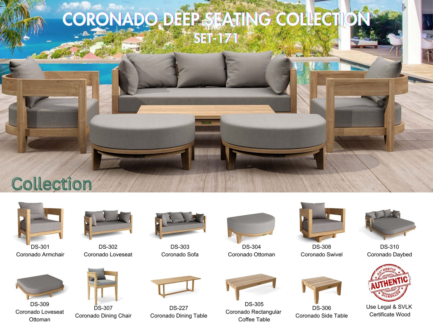 Set-171 6-Pc Coronado Deep Seating Set