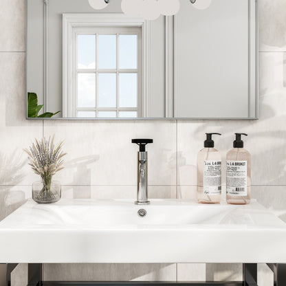 Eviva Enza Single-Handle Waterfall Single-Hole Bathroom Faucet with Deckplate Included in Chrome