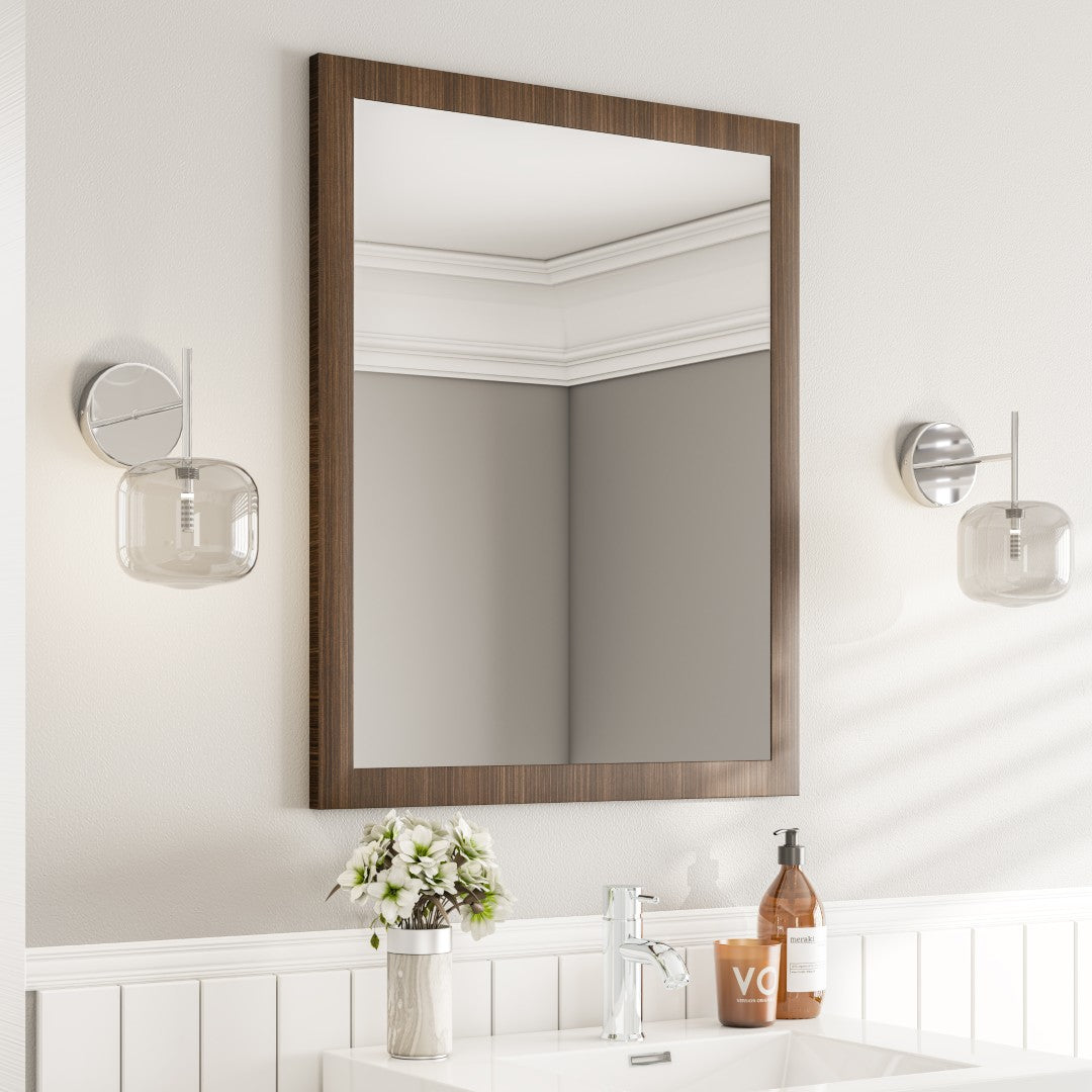 Eviva Reflection Gray Oak Wooden Framed Mirror