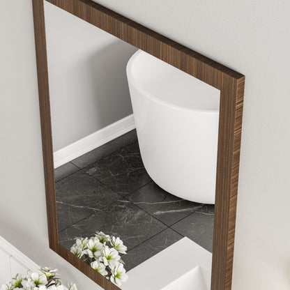 Eviva Reflection Gray Oak Wooden Framed Mirror