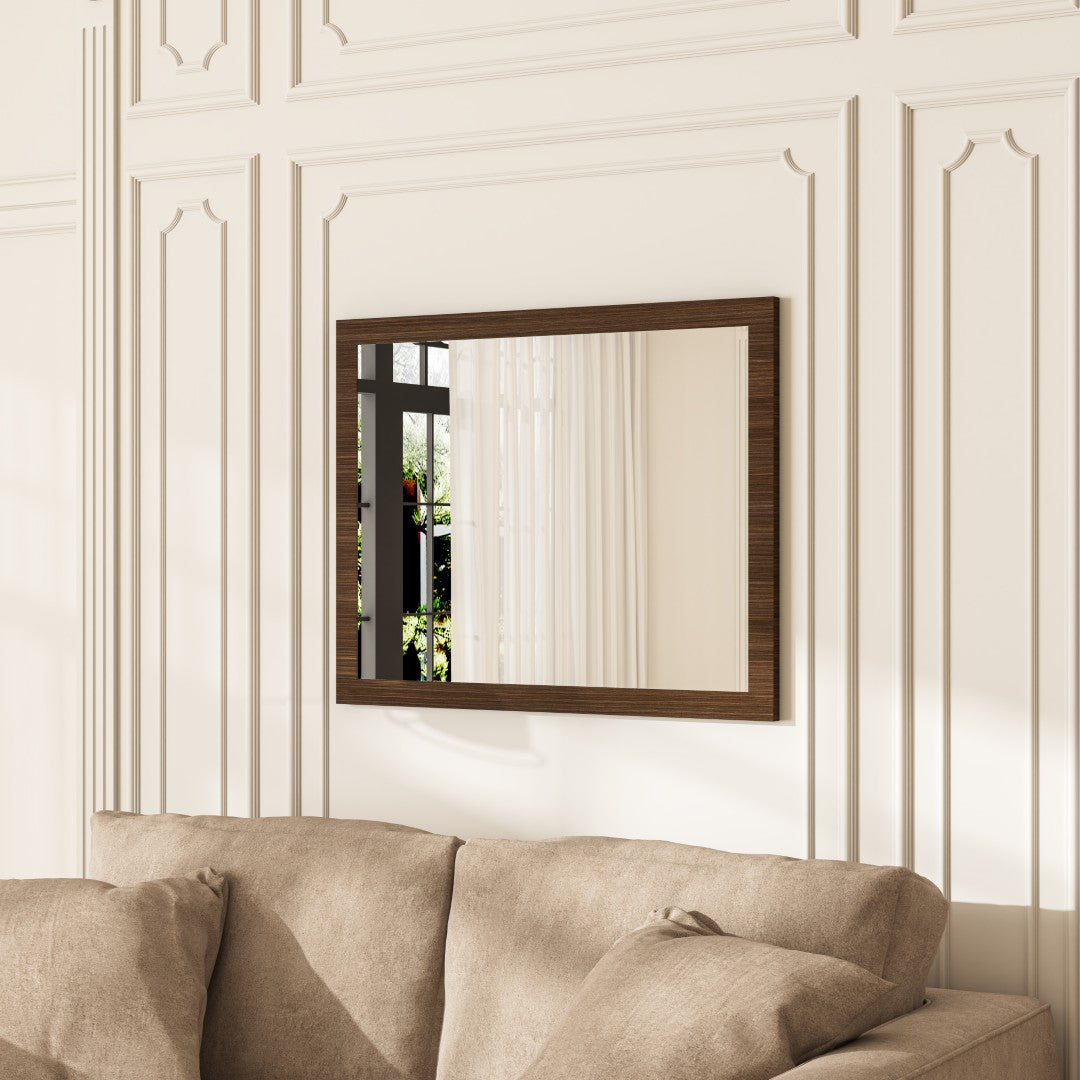 Eviva Reflection Gray Oak Wooden Framed Mirror
