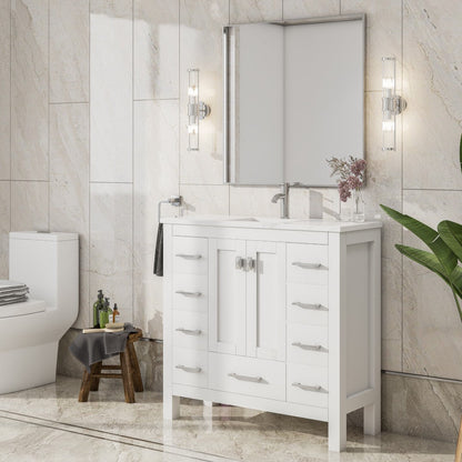 Eviva Vista Brushed Nickel Metal Framed Mirror