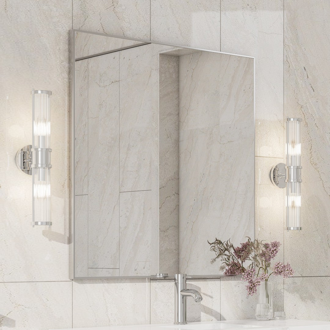Eviva Vista Brushed Nickel Metal Framed Mirror