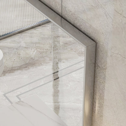 Eviva Vista Brushed Nickel Metal Framed Mirror