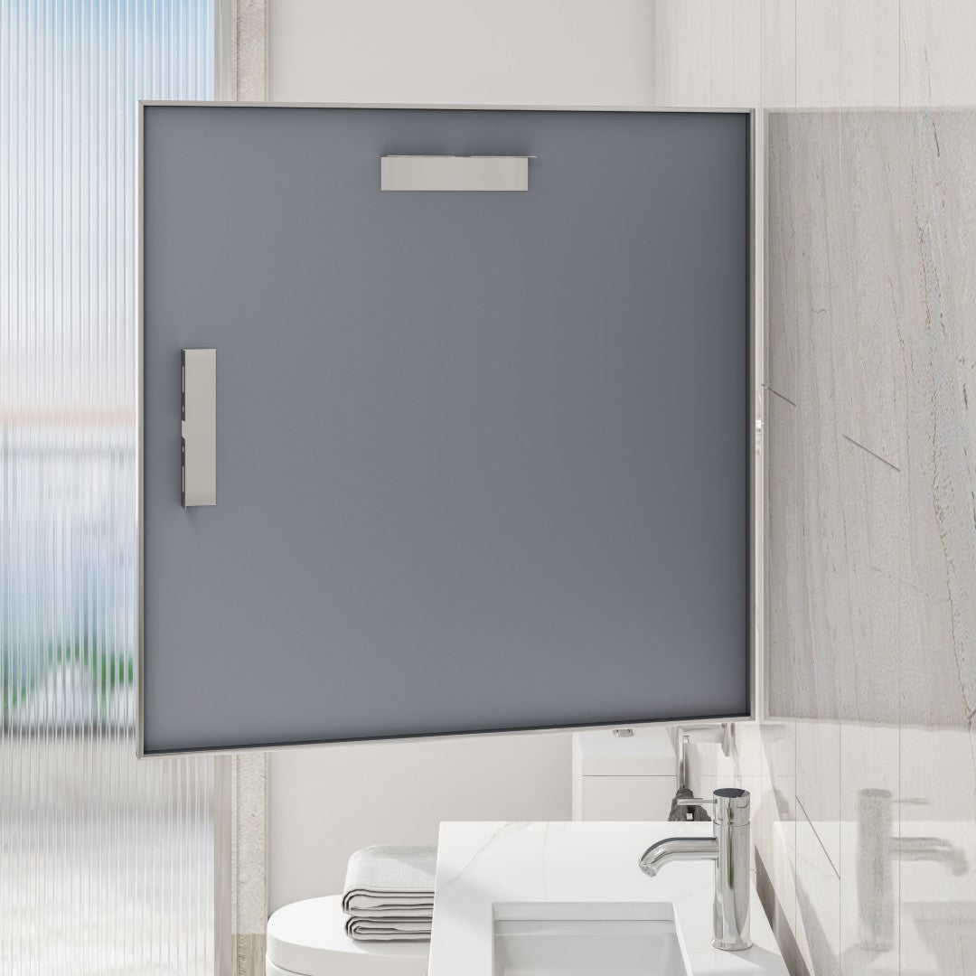 Eviva Vista Brushed Nickel Metal Framed Mirror