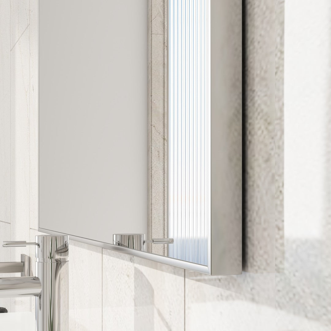 Eviva Vista Brushed Nickel Metal Framed Mirror
