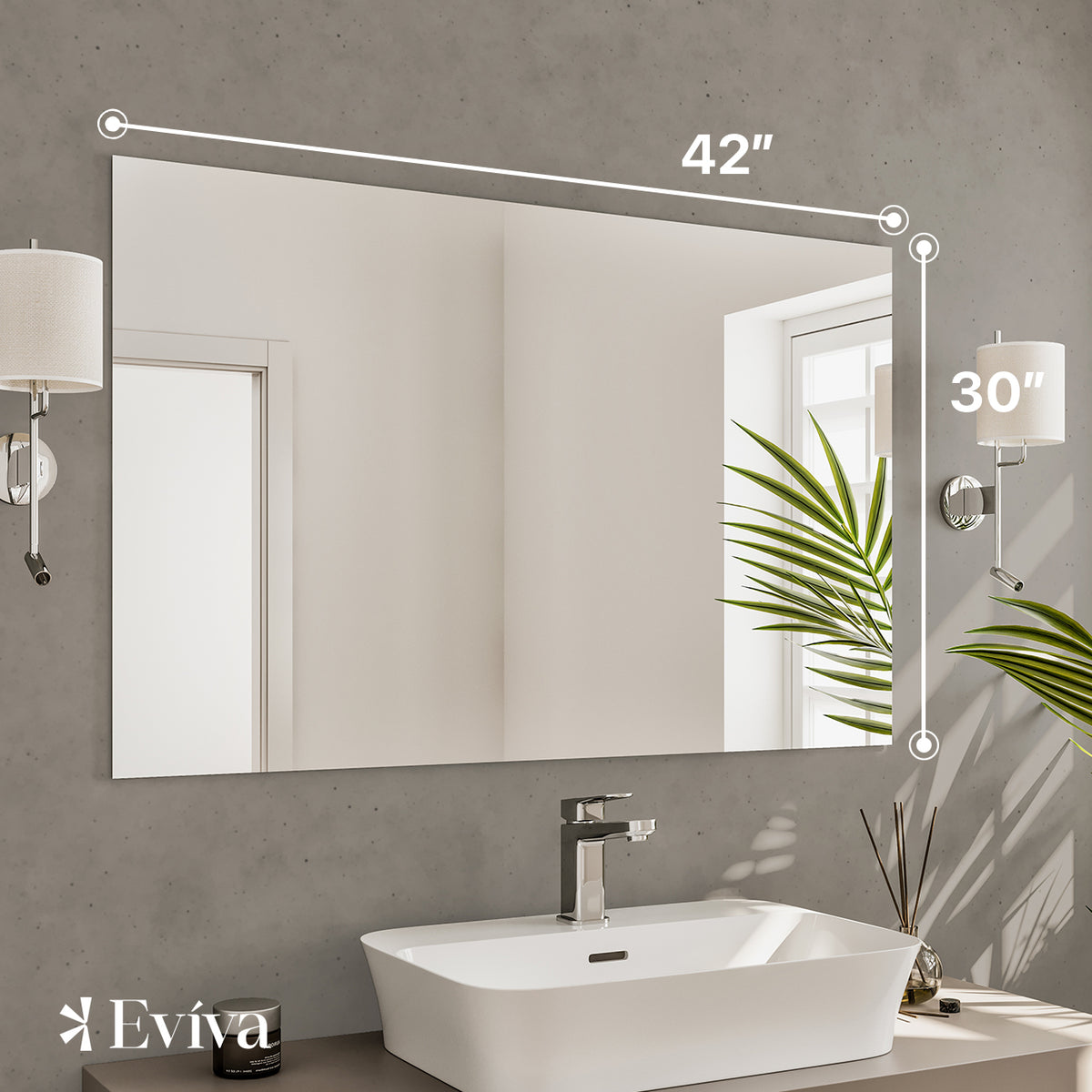 Eviva Sleek Frameless Mirror