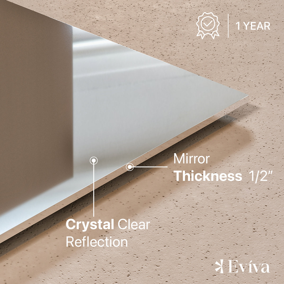 Eviva Sleek Frameless Mirror