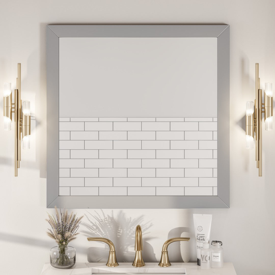 Eviva Aberdeen 72" x 30" Rectangular White Wooden Framed Mirror