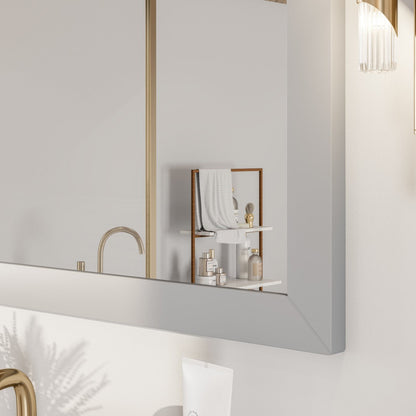 Eviva Aberdeen 72" x 30" Rectangular White Wooden Framed Mirror