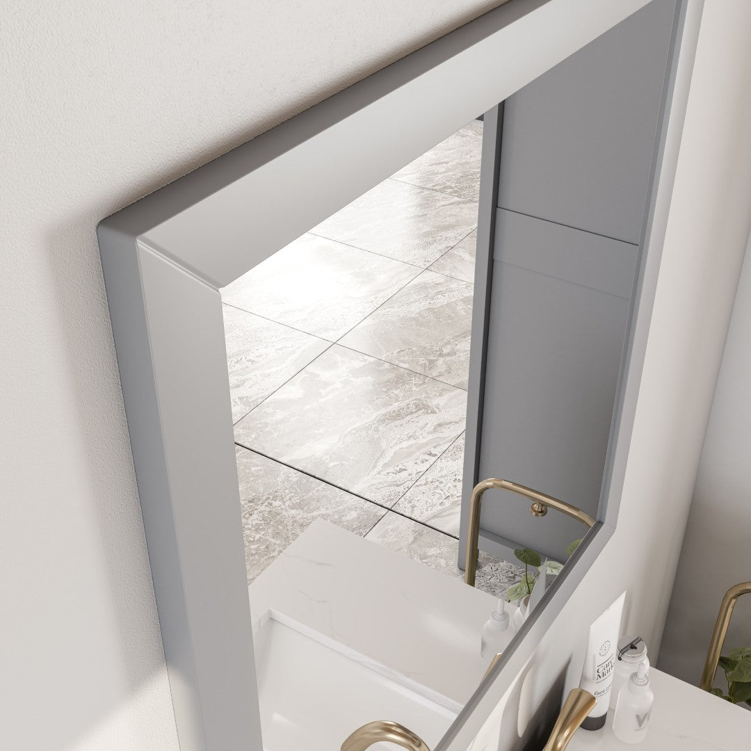 Eviva Aberdeen 72" x 30" Rectangular White Wooden Framed Mirror