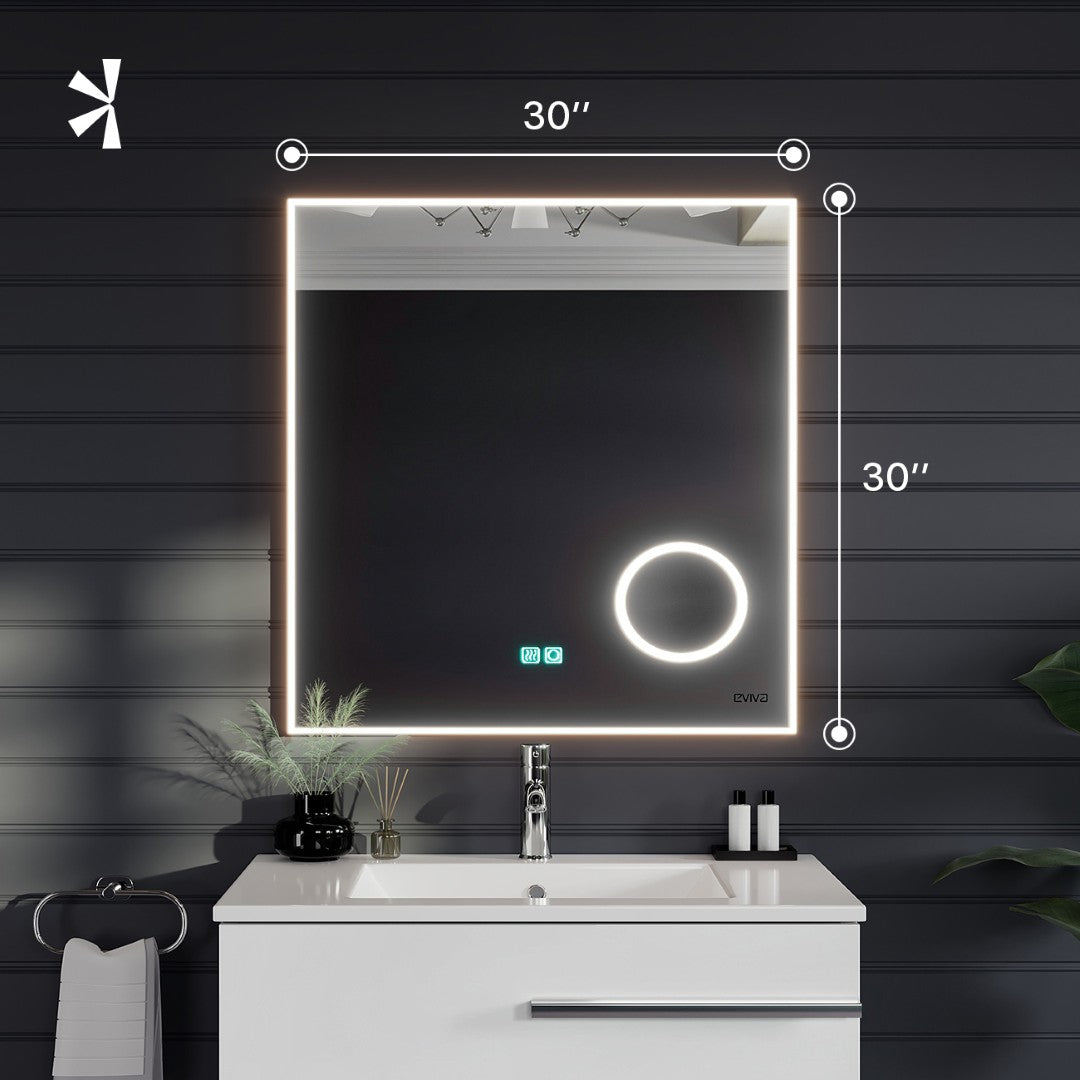 Eviva Illuminate LED Bathroom Mirror – Chrome Aluminum Frame (EVMR550 Series)