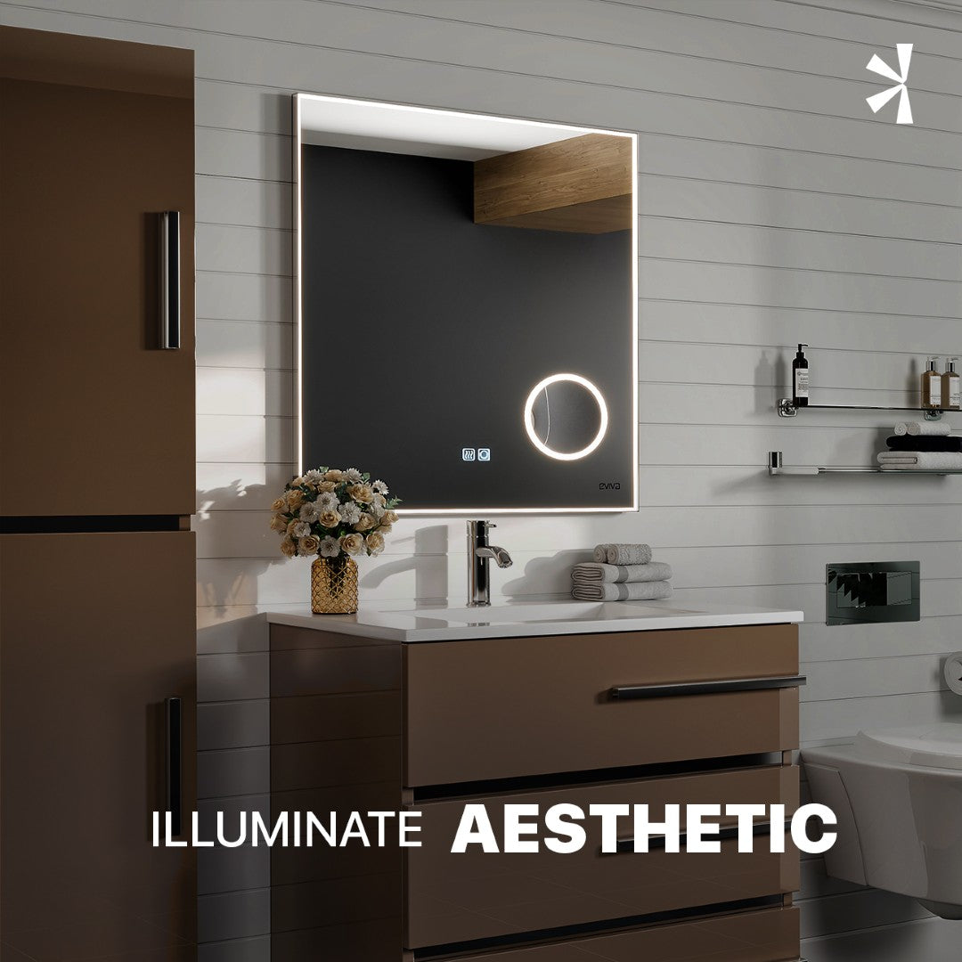 Eviva Illuminate LED Bathroom Mirror – Chrome Aluminum Frame (EVMR550 Series)