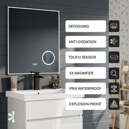 Eviva Illuminate LED Bathroom Mirror – Chrome Aluminum Frame (EVMR550 Series)