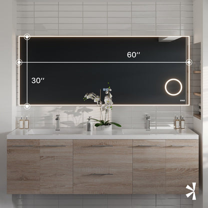 Eviva Illuminate LED Bathroom Mirror – Chrome Aluminum Frame (EVMR550 Series)