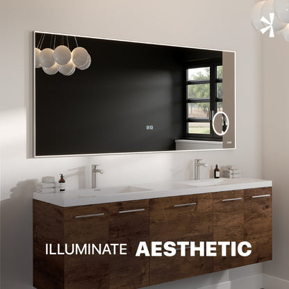 Eviva Illuminate LED Bathroom Mirror – Chrome Aluminum Frame (EVMR550 Series)