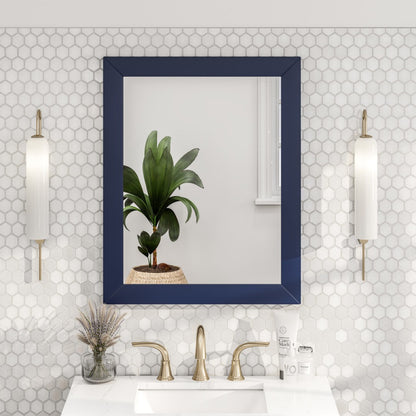 Eviva Acclaim 60" x 30" Rectangular Blue Wooden Framed Mirror