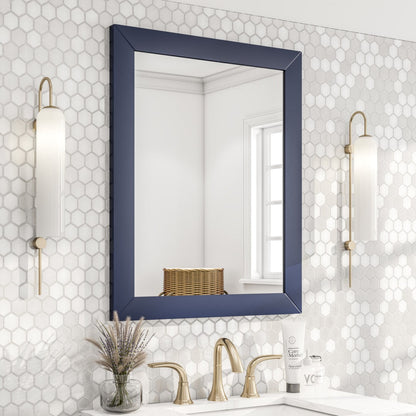 Eviva Acclaim 60" x 30" Rectangular Blue Wooden Framed Mirror