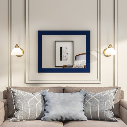 Eviva Acclaim 60" x 30" Rectangular Blue Wooden Framed Mirror