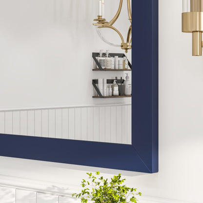 Eviva Acclaim 60" x 30" Rectangular Blue Wooden Framed Mirror