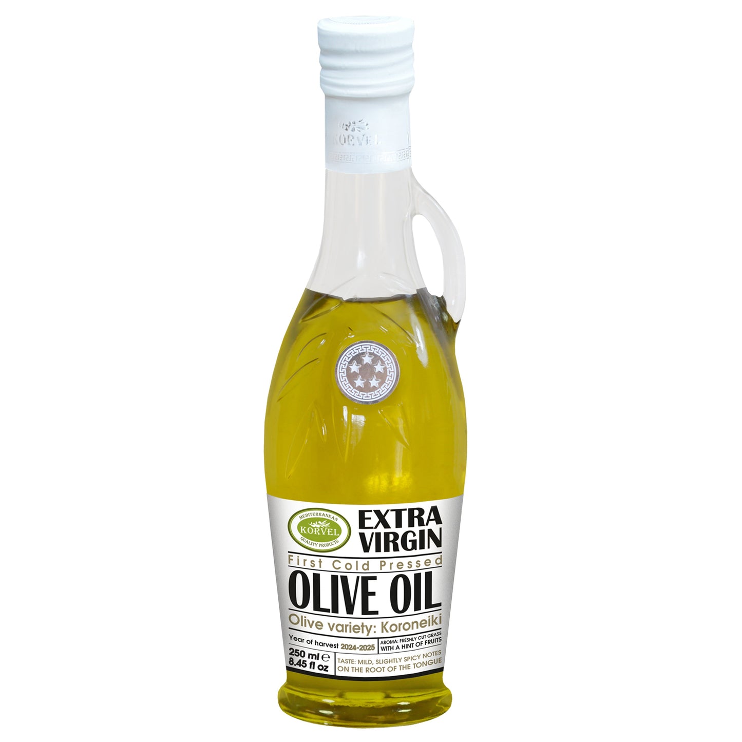KORVEL Greek Extra Virgin Olive Oil, Amphora 8.45 fl oz (250ml) - 2 pack