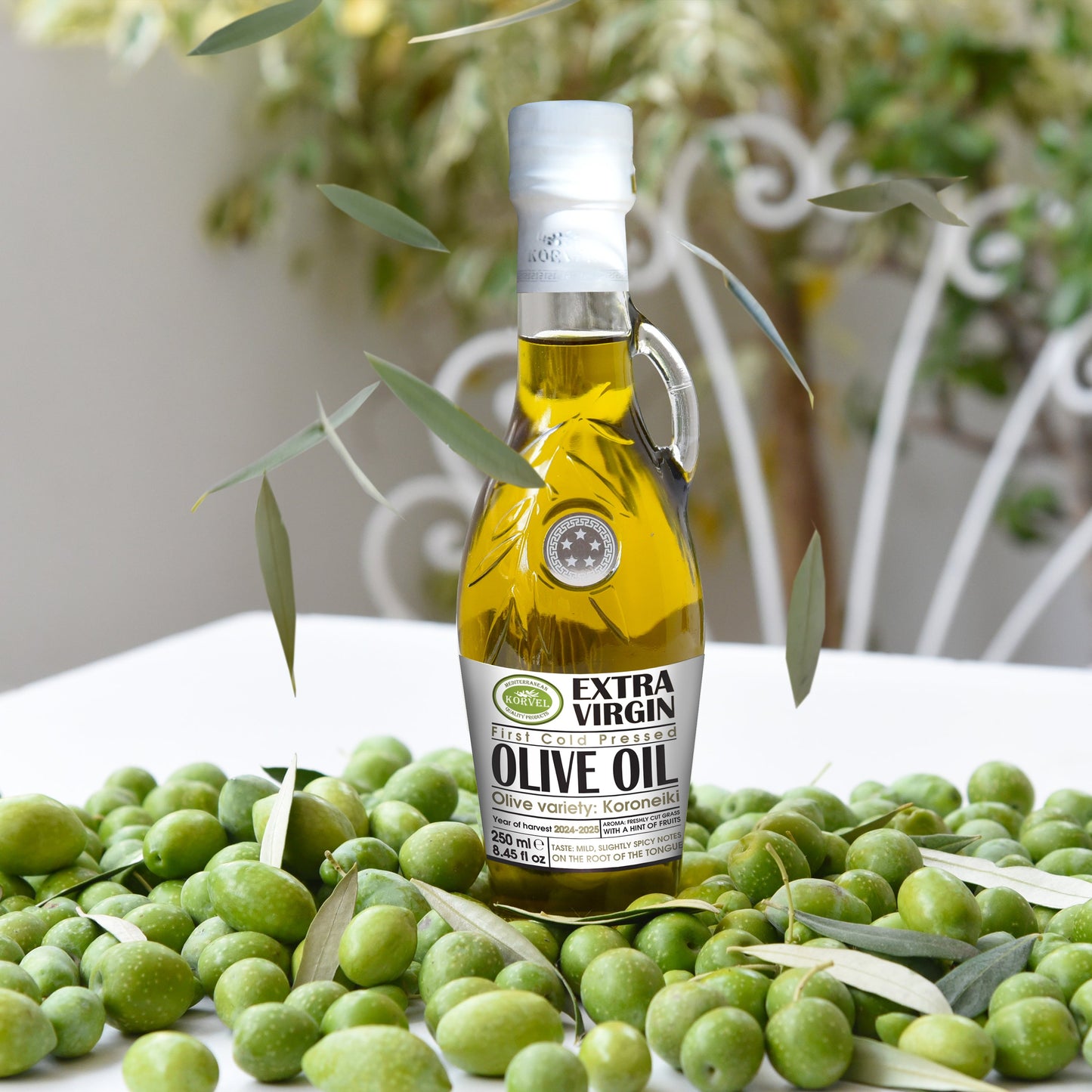KORVEL Greek Extra Virgin Olive Oil, Amphora Bottle, 8.45 fl oz (250ml)