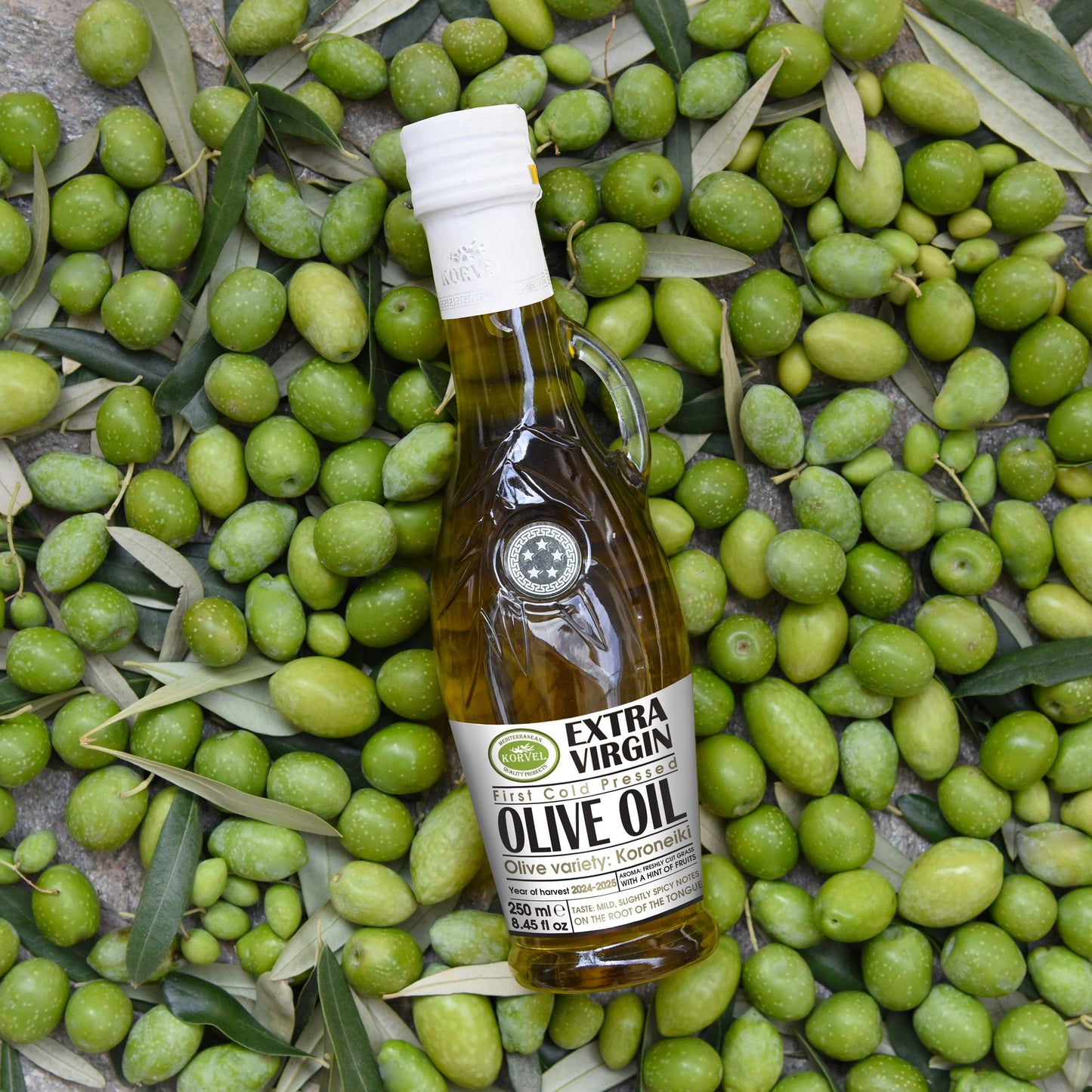 KORVEL Greek Extra Virgin Olive Oil, Amphora 8.45 fl oz (250ml) - 2 pack