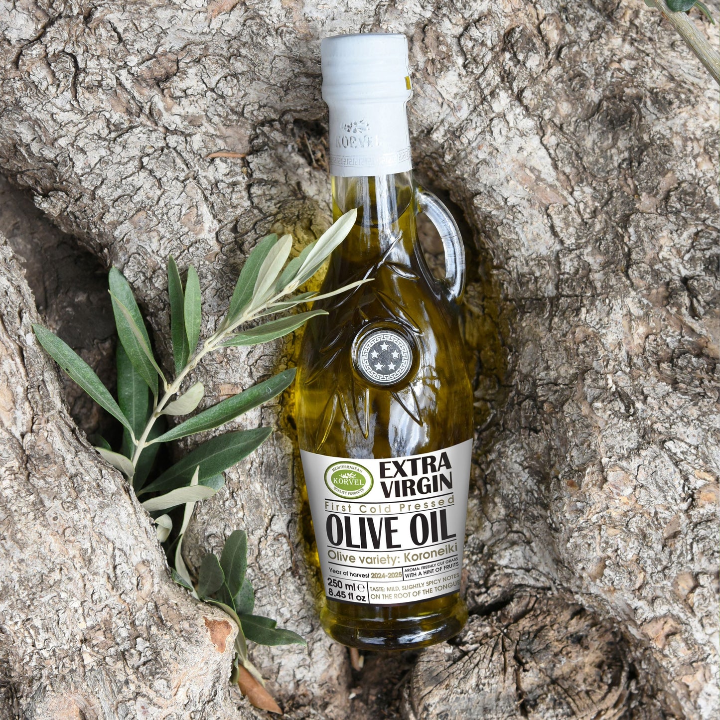 KORVEL Greek Extra Virgin Olive Oil, Amphora 8.45 fl oz (250ml) - 6 pack