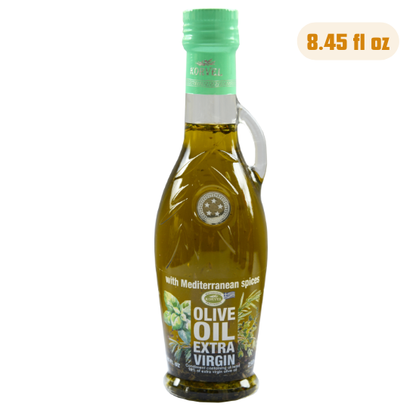 KORVEL Greek Extra Virgin Olive Oil with Mediterranean herbs, Amphora 8.45 fl oz (250ml)