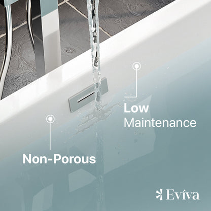 Eviva Eclipse Glossy White Acrylic Freestanding Bathtub
