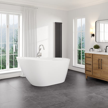 Eviva Luna Glossy White Acrylic Slipper Freestanding Bathtub