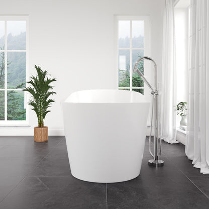 Eviva Luna Glossy White Acrylic Slipper Freestanding Bathtub