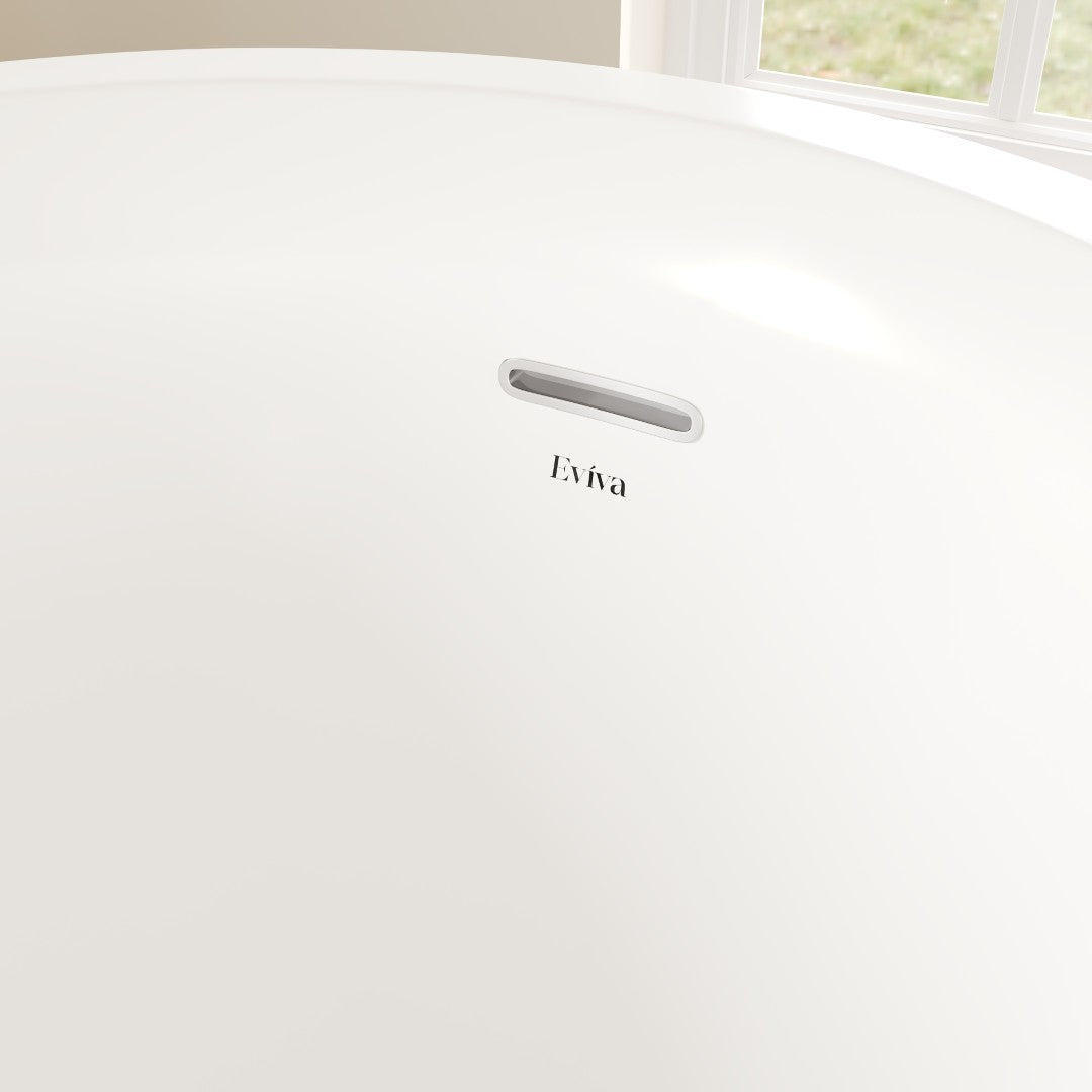 Eviva Luna Glossy White Acrylic Slipper Freestanding Bathtub