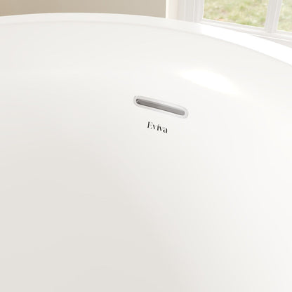 Eviva Luna Glossy White Acrylic Slipper Freestanding Bathtub