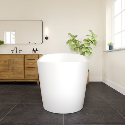 Eviva Luna Glossy White Acrylic Slipper Freestanding Bathtub