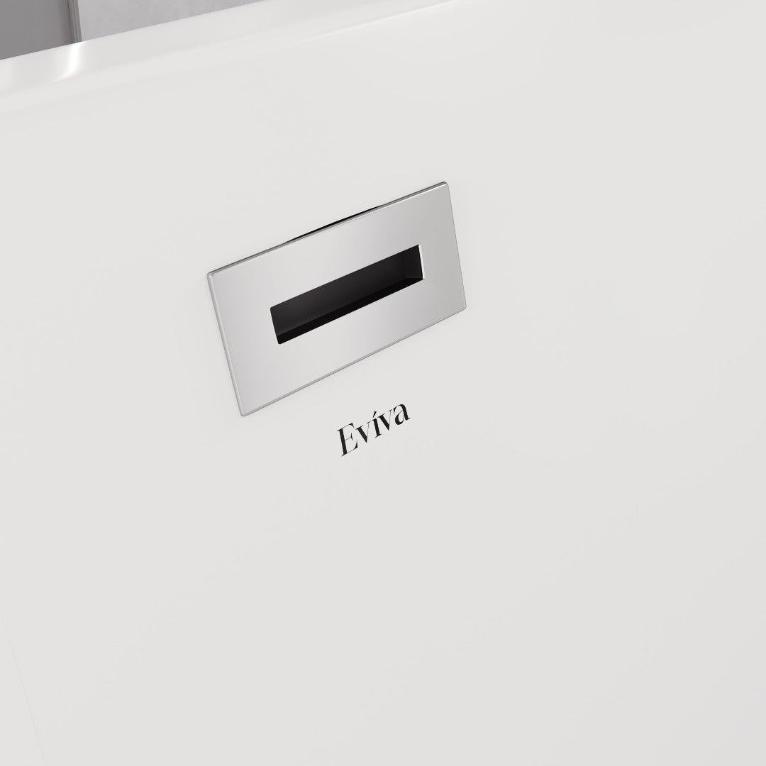 Eviva Aura Glossy White Acrylic Oval Freestanding Bathtub