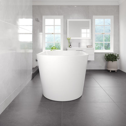 Eviva Aura Glossy White Acrylic Oval Freestanding Bathtub