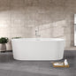 Eviva Aura Glossy White Acrylic Oval Freestanding Bathtub