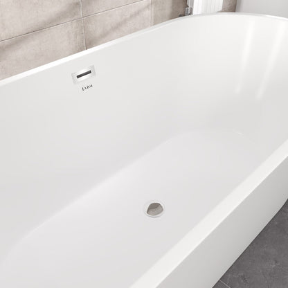 Eviva Aura Glossy White Acrylic Oval Freestanding Bathtub