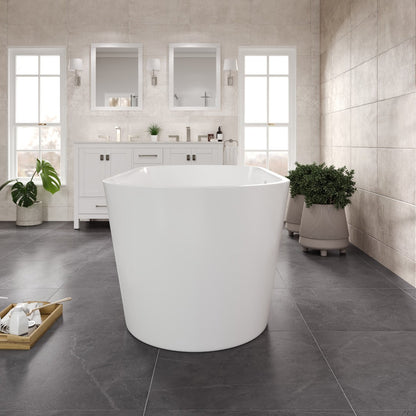 Eviva Aura Glossy White Acrylic Oval Freestanding Bathtub