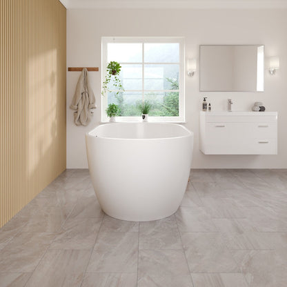 Eviva Opal Glossy White Acrylic Oval Freestanding Bathub