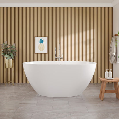 Eviva Opal Glossy White Acrylic Oval Freestanding Bathub